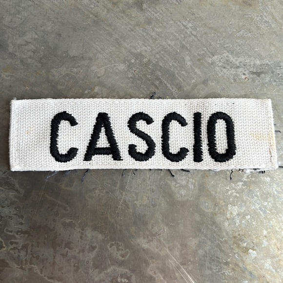 Other - CASCIO Embroidered Vintage ‘White’ military name tape patch : CASCIO